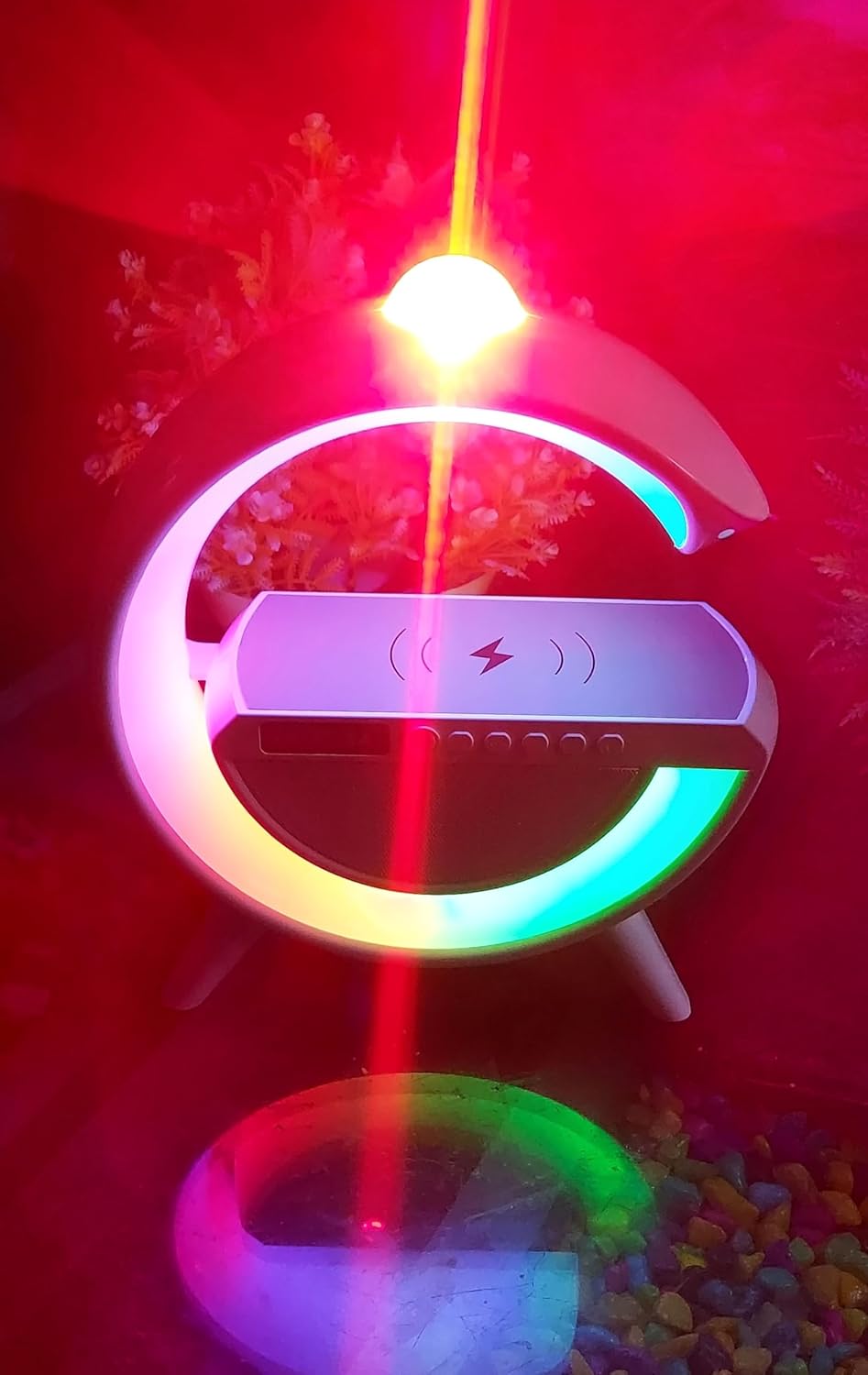 Bocina Bluetooth RGB con Proyector y Carga Inalámbrica