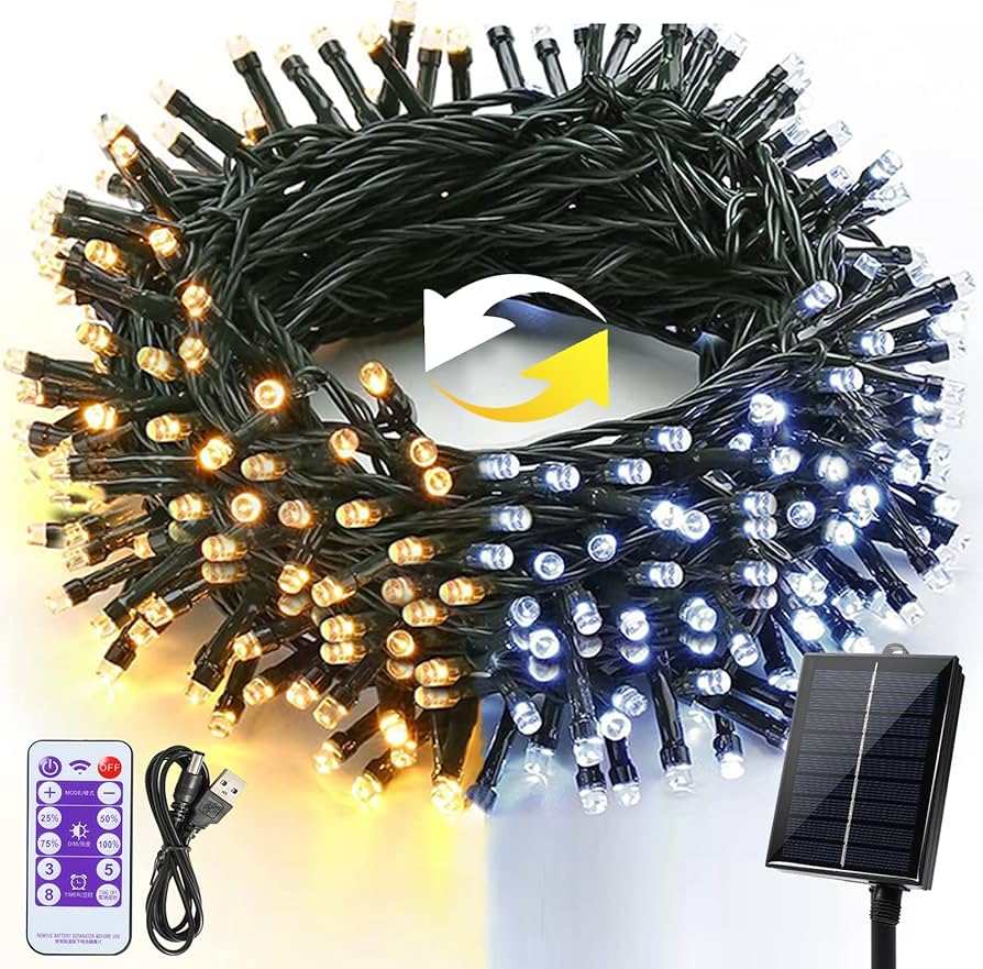 Luces Solares LED 100 Hilos con Panel Solar
